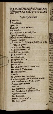 Ordo Hymnorum.