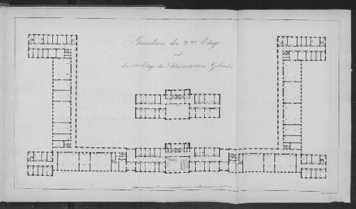 Grundriss der 2ten Etage und der 3ten Etage des Administrations-Gebäudes.
