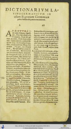 Dictionarium Latinogermanicum