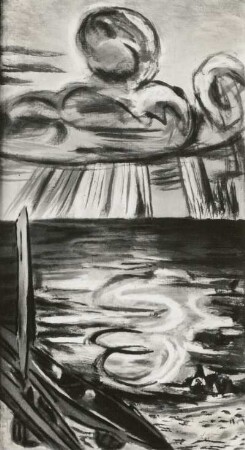 Meer mit großer Wolke : Meer mit großer Wolke. Ölmalerei, M. Beckmann, Amsterdam 1943