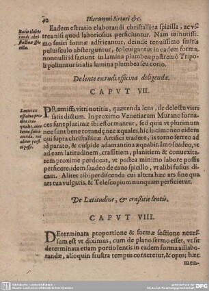 De Latitudine, & craßitie lentis. CAPUT VIII.
