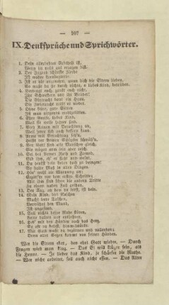 IX. Denksprüche und Sprichwörter