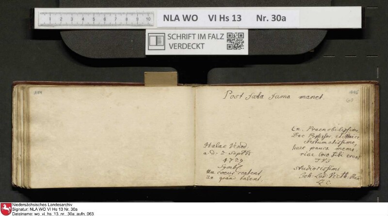 Stammbuch des U. J. Schrader aus Hannover