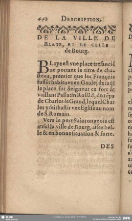 De La Ville De Blaye, Et De Celle de Bourg