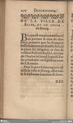 De La Ville De Blaye, Et De Celle de Bourg