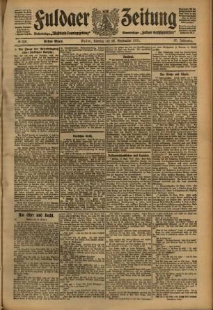 Erste Ausgabe vom Montag, den 26. September 1910.