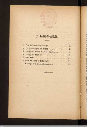 Inhaltsübersicht