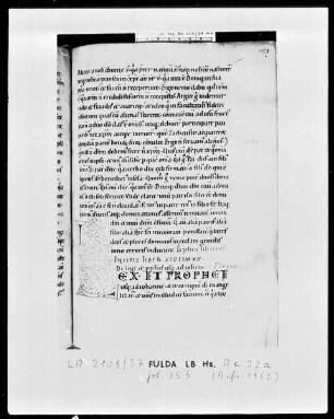 Ambrosius, Commentarius in Lucam — Initiale L (ex et prophei), Folio 153 recto