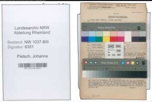 Entnazifizierung Johanna Pietsch , geb. 05.05.1905 ()