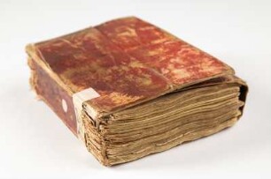 Fechtlehre (Fechtbuch) des Sigmund am Ringeck : Einband. Bindung der Handschrift geschlossen. Liechtenauer, Johannes; Siegmund am Ringeck: Fechtlehre. [S.l.], 1501/1515. Dresden: SLUB Mscr.Dresd.C.487