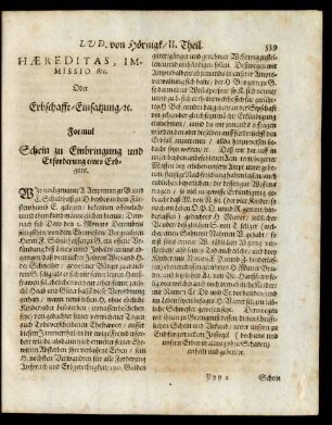 Haereditas, Immissio &c. Oder Erbschafft/ Einsatzung/ etc.