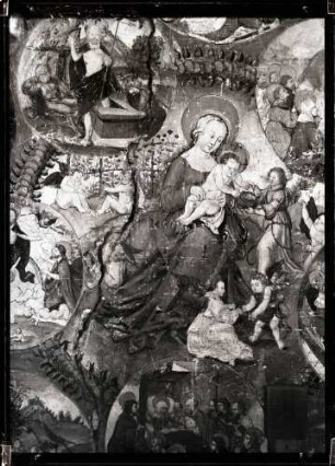 Evangelische Stadtkirche; Rosenkranzbild, Detail vor der Restaurierung