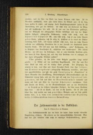 ¬Der¬ Zeichenunterricht in der Volksschule