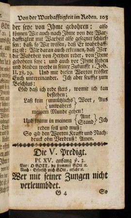 103-127, V. Wie ein Christ mit der Zungen nicht verläumbde [...]