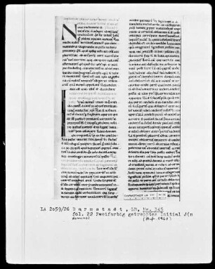 Augustinus — Augustinus, Enarrationes in psalmos — Initiale I(n domino), Folio 22recto