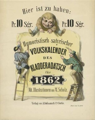 Humoristisch-satyrischer Volkskalender des Kladderadatsch für 1862