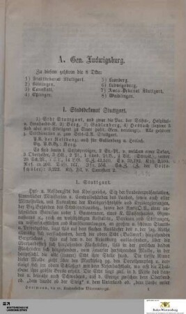 I. Generalat Ludwigsburg