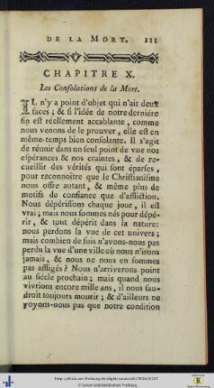 Chap. X. Les Consolations de la Mort.