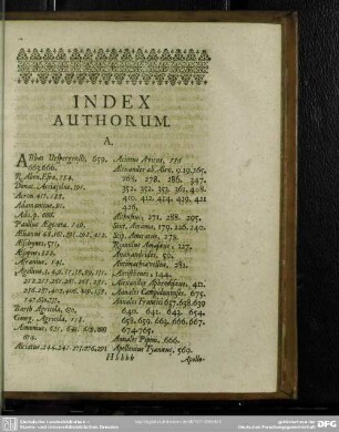 Index Authorum