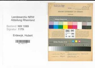 Entnazifizierung Hubert Van Erdewyk , geb. 15.02.1905 (Richtmeister)