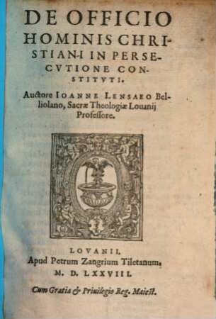 De officio hominis christiani in persecutione constituti