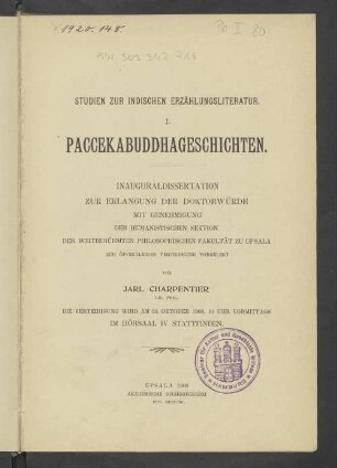 1: Paccekabuddhageschichten
