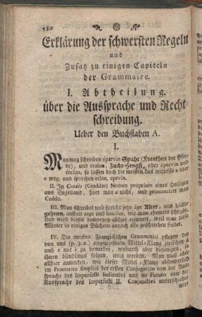 Erklärung der schwersten Regeln und Zusatz zu einigen Capiteln der Grammaire.