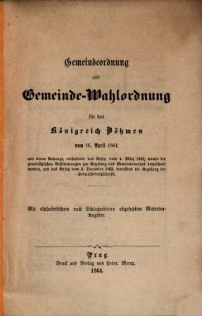 Taschenausgabe der Landes-Gesetze für das Königreich Böhmen, 1