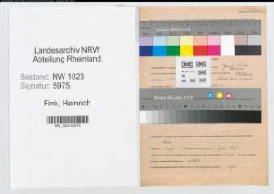 Entnazifizierung Heinrich Fink , geb. 14.02.1895 (Stadtinspektor)