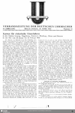 Kursus für elektrische Einzeluhren