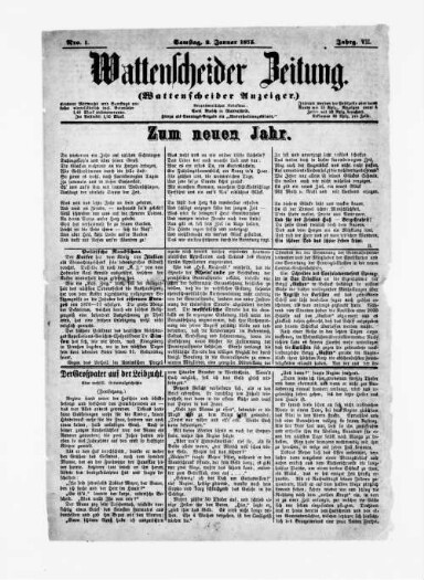 Front page of a newspaper