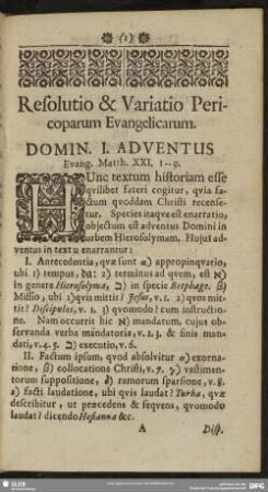Domin. I. Adventus Evang.Matth. XXI. 1-9