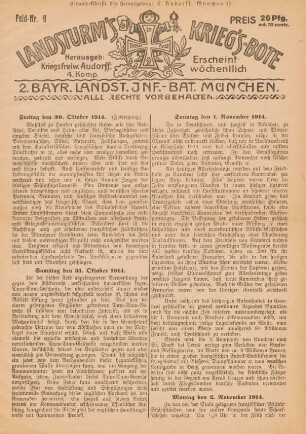 9.1914: Landsturm's Kriegs-Bote