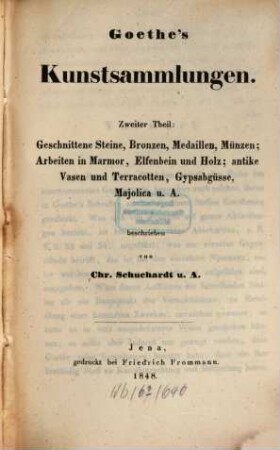 Goethe's Kunstsammlungen, 2