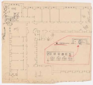 Schloss Posen, Posen Umbau: Aufmaß 2.OG Westseite Innenhof