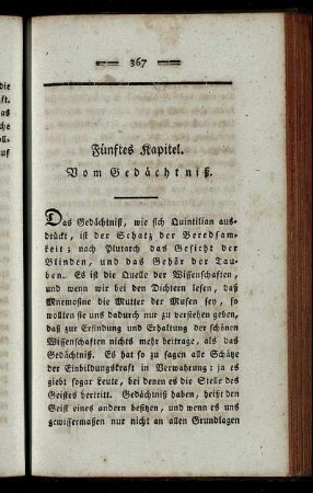 Fünftes Kapitel. Vom Gedächtniß