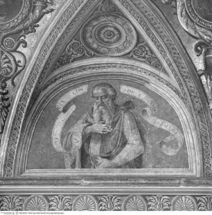 Halbfiguren von Aposteln und Propheten mit Schriftrollen, Jeremias