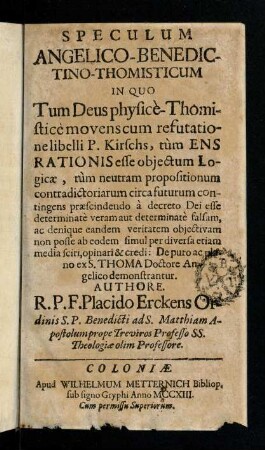1-480, Speculum Angelico-Benedictino-Thomisticum