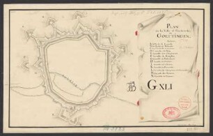 Plan de la ville et fortresse de Goettingen