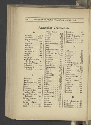 Aussteller-Verzeichnis