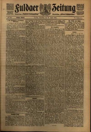 Erste Ausgabe vom Samstag, den 25. Juni 1910.