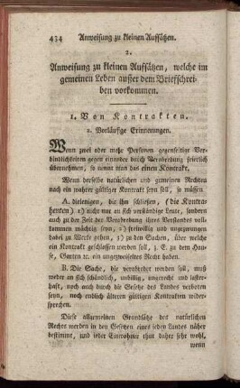 2. Anweisung zu kleinen Aufsätzen, welche im gemeinen Leben außer dem Briefschreiben vorkommen.