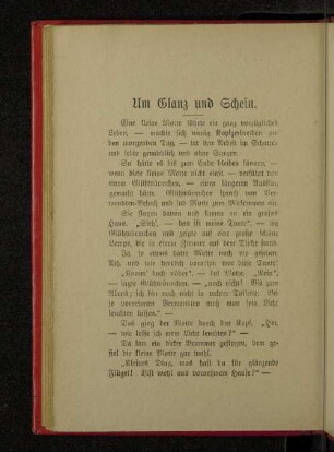 Um Glanz und Schein.