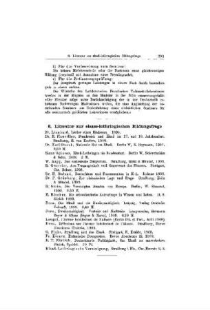 Literatur zur elsass-lothringischen Bildungsfrage