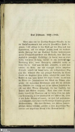 Das Fischhaus. 1629-1852
