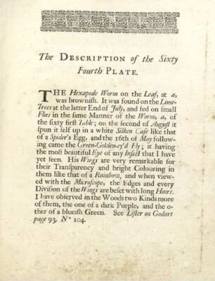 The Description of the Sixty Fourth Plate