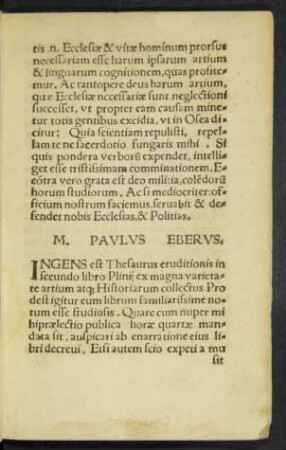 M. Paulus Eberus.