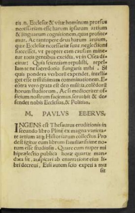M. Paulus Eberus.