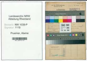 Entnazifizierung Alwine Pruemer , geb. 19.02.1893 ()