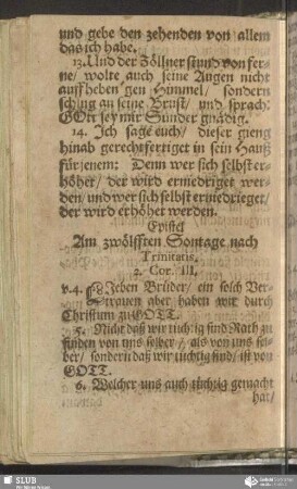 [Am zwölfften Sontage nach Trinitatis]